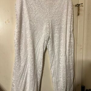 Cato White Lace Wide Leg Pants